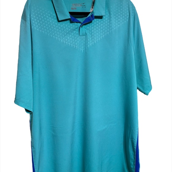 Nike Golf Tour Performance Polo Shirt EUC XXL Green with blue detailing - Picture 1 of 2